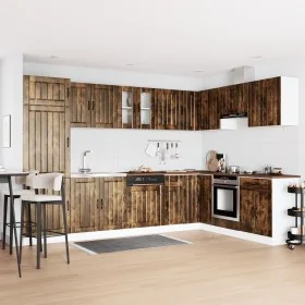 Mueble de cocina ""Lucca"" con fregadero de roble ahumado en madera elaborada de , Armarios de cocina - Ref: Foro24-3315016, ...