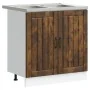 Mueble de cocina ""Lucca"" con fregadero de roble ahumado en madera elaborada de , Armarios de cocina - Ref: Foro24-3315016, ...