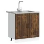 Mueble de cocina ""Lucca"" con fregadero de roble ahumado en madera elaborada de , Armarios de cocina - Ref: Foro24-3315016, ...