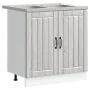 Gabinete de Cocina ""Lucca"" con Doble Fregadero en Gris Sonoma de Madera Ingienierizada de , Armarios de cocina - Ref: Foro2...