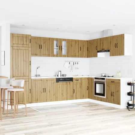 Gabinete de cocina ""Lucca"" con doble lavabo en madera de roble artesanal | Foro24.es | Tu tienda online para hogar, jardín y más Foro24.es