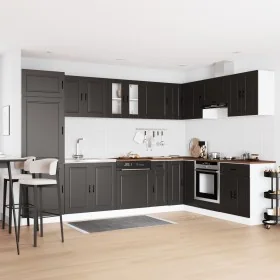 Gabinete de base con fregadero ""Porto"" Negro 80x46x84,5 cm de madera by , Kitchen cabinets - Ref: Foro24-3315022, Price: 19...