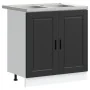Gabinete de base con fregadero ""Porto"" Negro 80x46x84,5 cm de madera de , Armarios de cocina - Ref: Foro24-3315022, Precio:...