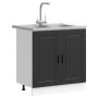 Gabinete de base con fregadero ""Porto"" Negro 80x46x84,5 cm de madera de , Armarios de cocina - Ref: Foro24-3315022, Precio:...