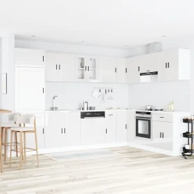 Armario Base con Lavabo ""Porto"" Brillo Alto Blanco 80x46x84,5 cm Madera Ingeniada by , Kitchen cabinets - Ref: Foro24-33150...