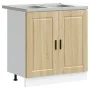 Gabinete Base con Fregadero 'Porto' en Roble Sonoma 80x46x84,5 cm de Madera Ingenierizada von , Küchenschränke - Ref: Foro24-...