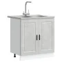 Gabinete base de fregadero ""Porto"" con fregadero gris concreto 80x46x84,5 cm de madera elaborada von , Küchenschränke - Ref...