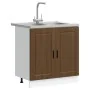 Armario Base con Fregadero 'Porto' Madera Marrón 80x46x84,5 cm Madera Elaborada de , Armarios de cocina - Ref: Foro24-3315028...