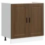 Armario Base con Fregadero 'Porto' Madera Marrón 80x46x84,5 cm Madera Elaborada de , Armarios de cocina - Ref: Foro24-3315028...