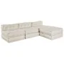 Pouf Sofá Modular de 4 Plazas Convertible de Tela Crema | Foro24.es | Tu tienda online para hogar, jardín y más Foro24.es