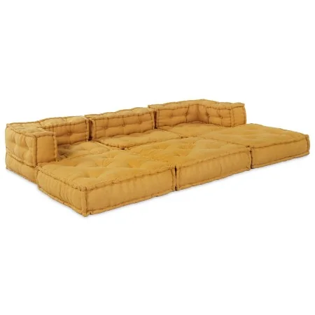 Pouffes modulares 2 pcs Amarillo Tela | Foro24.es | Tu tienda online para hogar, jardín y más Foro24.es