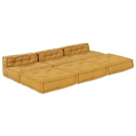 Poufs Modulares 4 pcs Tela Amarilla