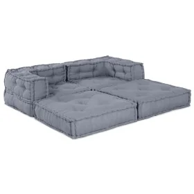 Pouffes Modulares 2 pcs Tela Gris