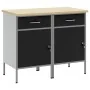 Gabinete de trabajo 2 pcs Negro y Gris de Madera Ingenierada y Acero de , Mesas de trabajo - Ref: Foro24-3321360, Precio: 248...
