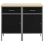 Gabinete de trabajo 2 pcs Negro y Gris de Madera Ingenierada y Acero de , Mesas de trabajo - Ref: Foro24-3321360, Precio: 248...