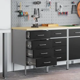 Gabinete de trabajo 2 piezas Negro y Gris de