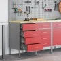 Gabinete de trabajo 2 pcs Rojo y Gris Madera Elaborada y Acero von , Arbeitstische - Ref: Foro24-3321363, Preis: 300,41 €, Ra...