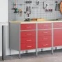 Gabinete de trabajo 2 pcs Rojo y Gris Madera Elaborada y Acero von , Arbeitstische - Ref: Foro24-3321363, Preis: 300,41 €, Ra...