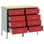 Gabinete de trabajo 2 pcs Rojo y Gris Madera Elaborada y Acero von , Arbeitstische - Ref: Foro24-3321363, Preis: 300,41 €, Ra...