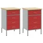 Gabinete de trabajo 2 pcs Rojo y Gris Madera Elaborada y Acero von , Arbeitstische - Ref: Foro24-3321363, Preis: 300,41 €, Ra...