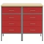 Gabinete de trabajo 2 pcs Rojo y Gris Madera Elaborada y Acero von , Arbeitstische - Ref: Foro24-3321363, Preis: 300,41 €, Ra...