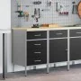 Juego de Gabinetes de Trabajo de 2 Piezas Negro y Gris de Madera Ingenierizada y Acero de , Mesas de trabajo - Ref: Foro24-33...