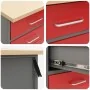 Gabinete de trabajo 2 pcs Rojo y Gris Madera Elaborada y Acero von , Arbeitstische - Ref: Foro24-3321363, Preis: 300,41 €, Ra...