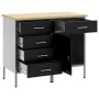 Juego de Gabinetes de Trabajo de 2 Piezas Negro y Gris de Madera Ingenierizada y Acero de , Mesas de trabajo - Ref: Foro24-33...