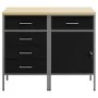 Juego de Gabinetes de Trabajo de 2 Piezas Negro y Gris de Madera Ingenierizada y Acero de , Mesas de trabajo - Ref: Foro24-33...