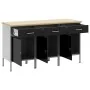 Gabinete de trabajo 3 piezas Negro y Gris de Madera y Acero de , Mesas de trabajo - Ref: Foro24-3321366, Precio: 377,45 €, De...