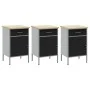 Gabinete de trabajo 3 piezas Negro y Gris de Madera y Acero de , Mesas de trabajo - Ref: Foro24-3321366, Precio: 377,45 €, De...