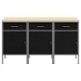 Gabinete de trabajo 3 piezas Negro y Gris de Madera y Acero de , Mesas de trabajo - Ref: Foro24-3321366, Precio: 377,45 €, De...