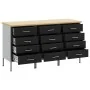 Gabinete de trabajo 3 piezas Negro y Gris Madera y Acero by , Work tables - Ref: Foro24-3321368, Price: 456,19 €, Discount: %