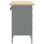 Gabinete de trabajo 3 piezas Negro y Gris Madera y Acero by , Work tables - Ref: Foro24-3321368, Price: 456,19 €, Discount: %