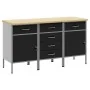 Set de Gabinetes de Trabajo de 3 Piezas en Negro y Gris de Madera Compuesta y Acero von , Arbeitstische - Ref: Foro24-3321370...