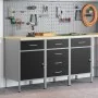 Set de Gabinetes de Trabajo de 3 Piezas en Negro y Gris de Madera Compuesta y Acero von , Arbeitstische - Ref: Foro24-3321370...