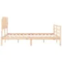 Bed frame with solid wood headboard 140x200 cm by vidaXL, Beds and slatted bases - Ref: Foro24-3195286, Price: 120,96 €, Disc...