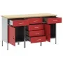 Conjunto de Gabinetes de Trabajo Set de 3 Rojo y Gris Acero | Foro24.es | Tu tienda online para hogar, jardín y más Foro24.es