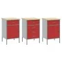 Conjunto de Gabinetes de Trabajo Set de 3 Rojo y Gris Acero | Foro24.es | Tu tienda online para hogar, jardín y más Foro24.es