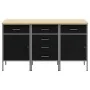 Set de Gabinetes de Trabajo de 3 Piezas en Negro y Gris de Madera Compuesta y Acero von , Arbeitstische - Ref: Foro24-3321370...