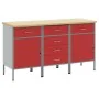Conjunto de Gabinetes de Trabajo Set de 3 Rojo y Gris Acero | Foro24.es | Tu tienda online para hogar, jardín y más Foro24.es
