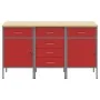 Conjunto de Gabinetes de Trabajo Set de 3 Rojo y Gris Acero | Foro24.es | Tu tienda online para hogar, jardín y más Foro24.es