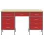 Conjunto de 3 piezas: gabinete y mesa de trabajo en rojo, de madera engineered y acero | Foro24.es | Tu tienda online para hogar, jardín y más Foro24.es