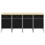 Gabinete de Trabajo 4 pcs Negro y Gris de Madera Elaborada y Acero de , Mesas de trabajo - Ref: Foro24-3321384, Precio: 492,8...