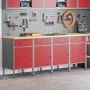 Gabinete de Trabajo 4 pcs Rojo y Gris de Madera y Acero de , Mesas de trabajo - Ref: Foro24-3321385, Precio: 457,55 €, Descue...