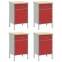 Gabinete de Trabajo 4 pcs Rojo y Gris de Madera y Acero de , Mesas de trabajo - Ref: Foro24-3321385, Precio: 457,55 €, Descue...