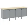 Gabinete de Trabajo 4 pcs Rojo y Gris de Madera y Acero de , Mesas de trabajo - Ref: Foro24-3321385, Precio: 457,55 €, Descue...