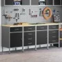 Conjunto de Armario de Trabajo de 4 Piezas Negro y Gris de Madera de Ingeniería y Acero von , Arbeitstische - Ref: Foro24-332...
