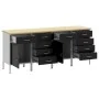 Conjunto de Armario de Trabajo de 4 Piezas Negro y Gris de Madera de Ingeniería y Acero von , Arbeitstische - Ref: Foro24-332...