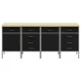 Conjunto de Armario de Trabajo de 4 Piezas Negro y Gris de Madera de Ingeniería y Acero von , Arbeitstische - Ref: Foro24-332...